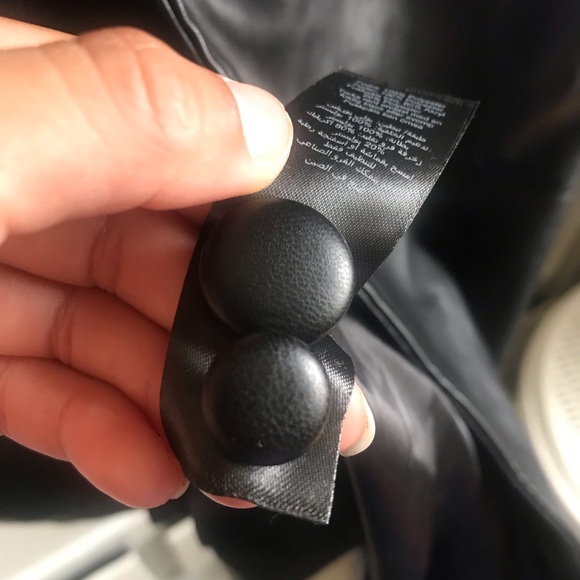 Nasty Gal Black Faux Leather Coat with Faux Fur Trim - Picture 5 of 11